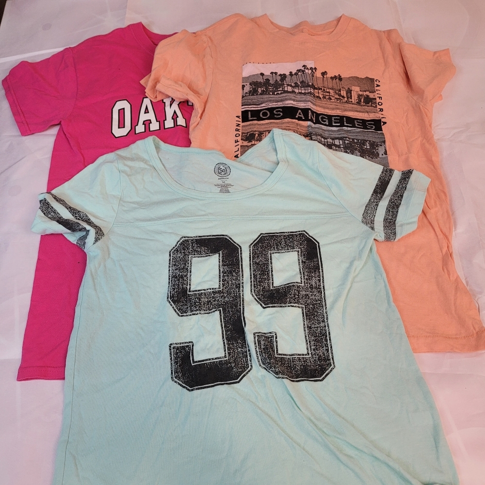3 Bundle SO Light Blue Graphic Tee with '99' Print